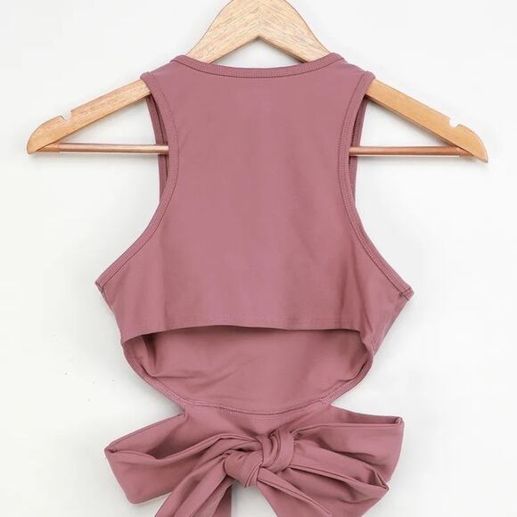 LULU’S It's All Repetition Mauve Purple Medium Impact Wrap Sports Bra | Medium   - Picture 5 of 10